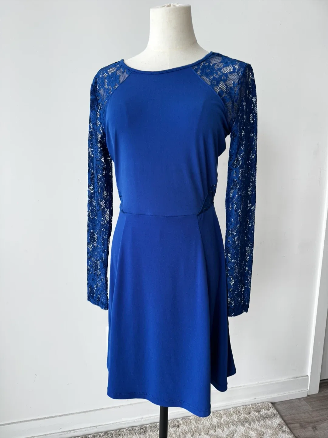 Blue Lace Long Sleeve Dress thumbnail
