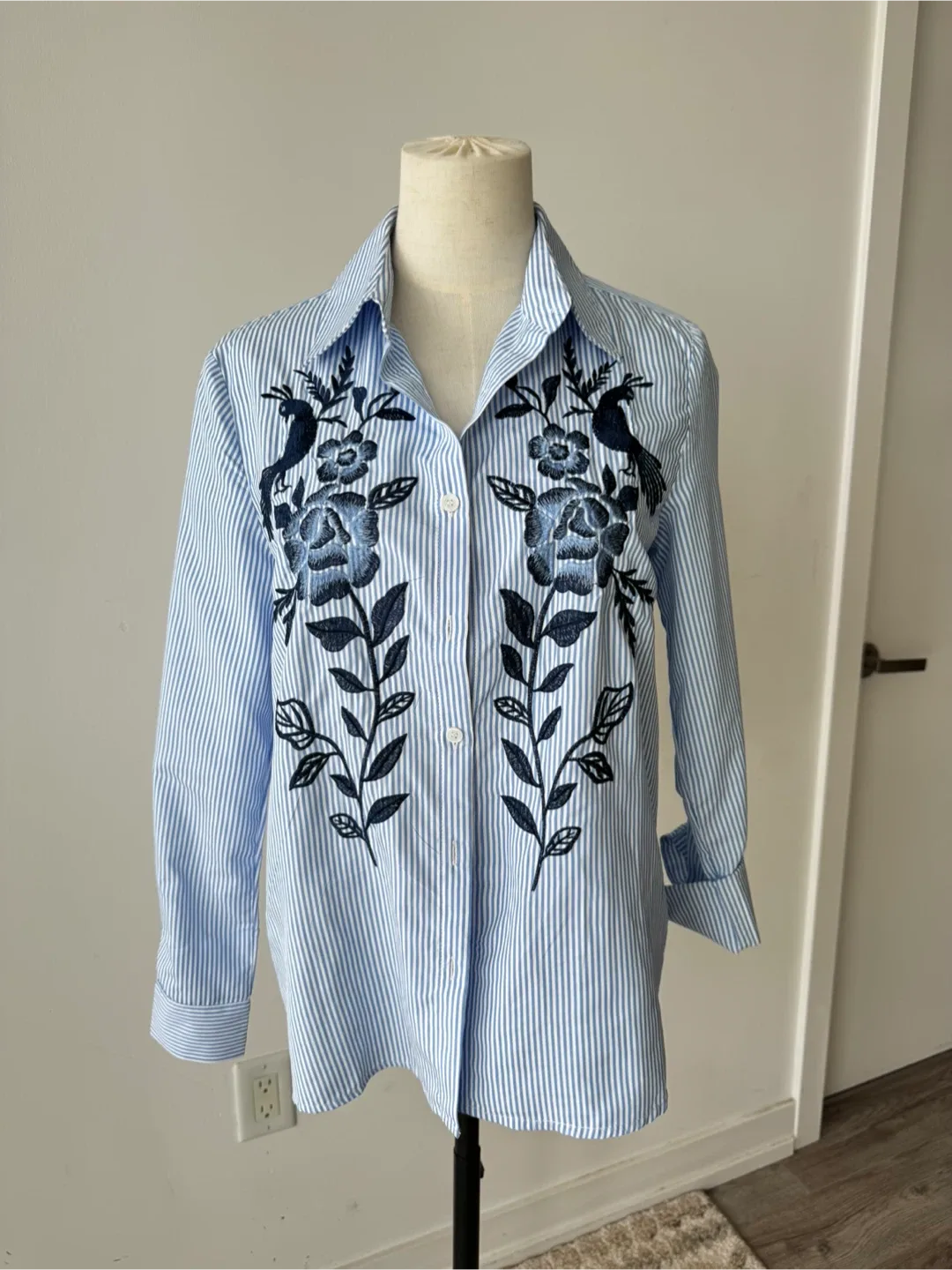 Embroidered Striped Blouse thumbnail