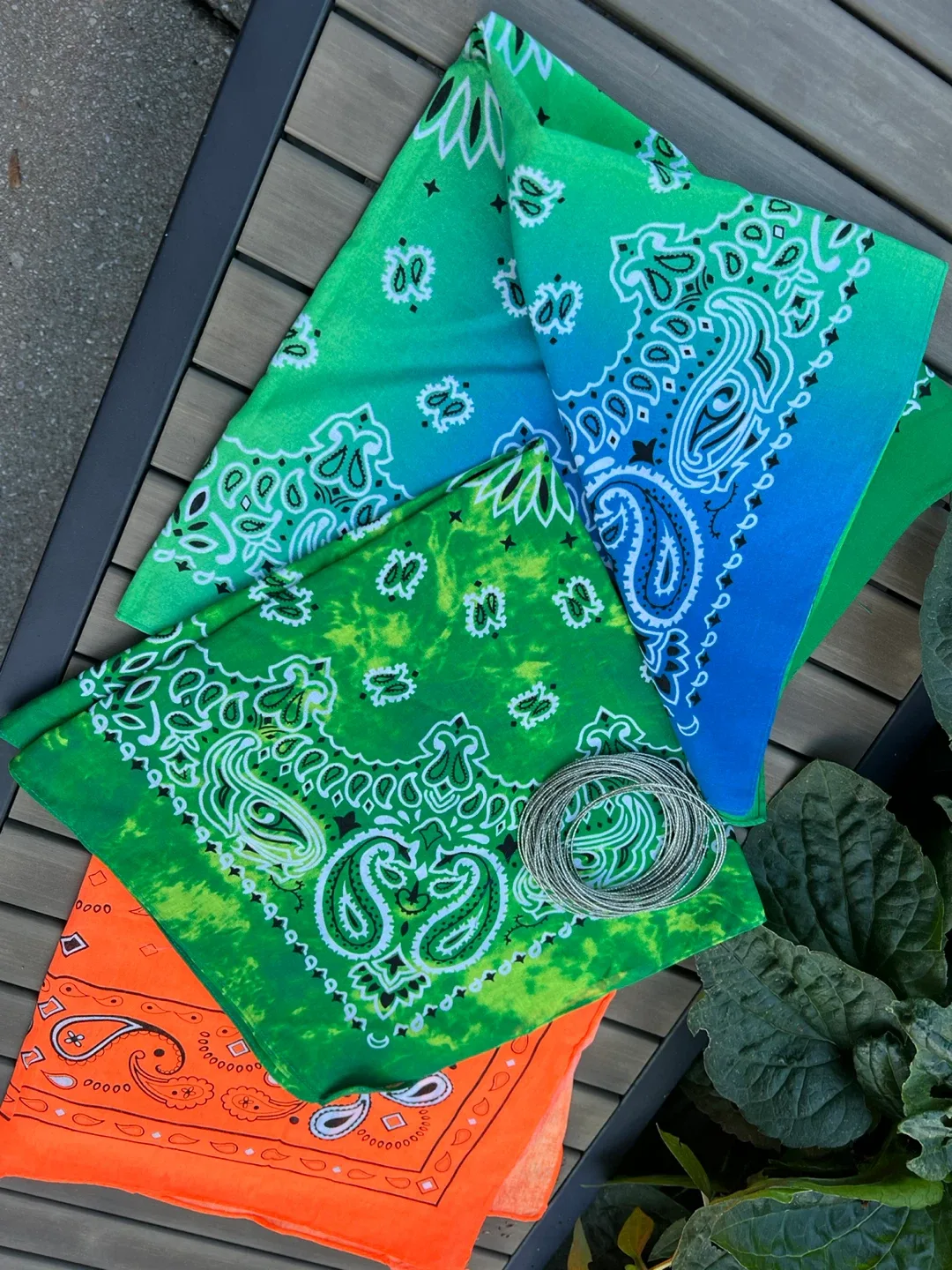 Bandanas(6) & bangles - Green, Blue, Yellow, Orange thumbnail