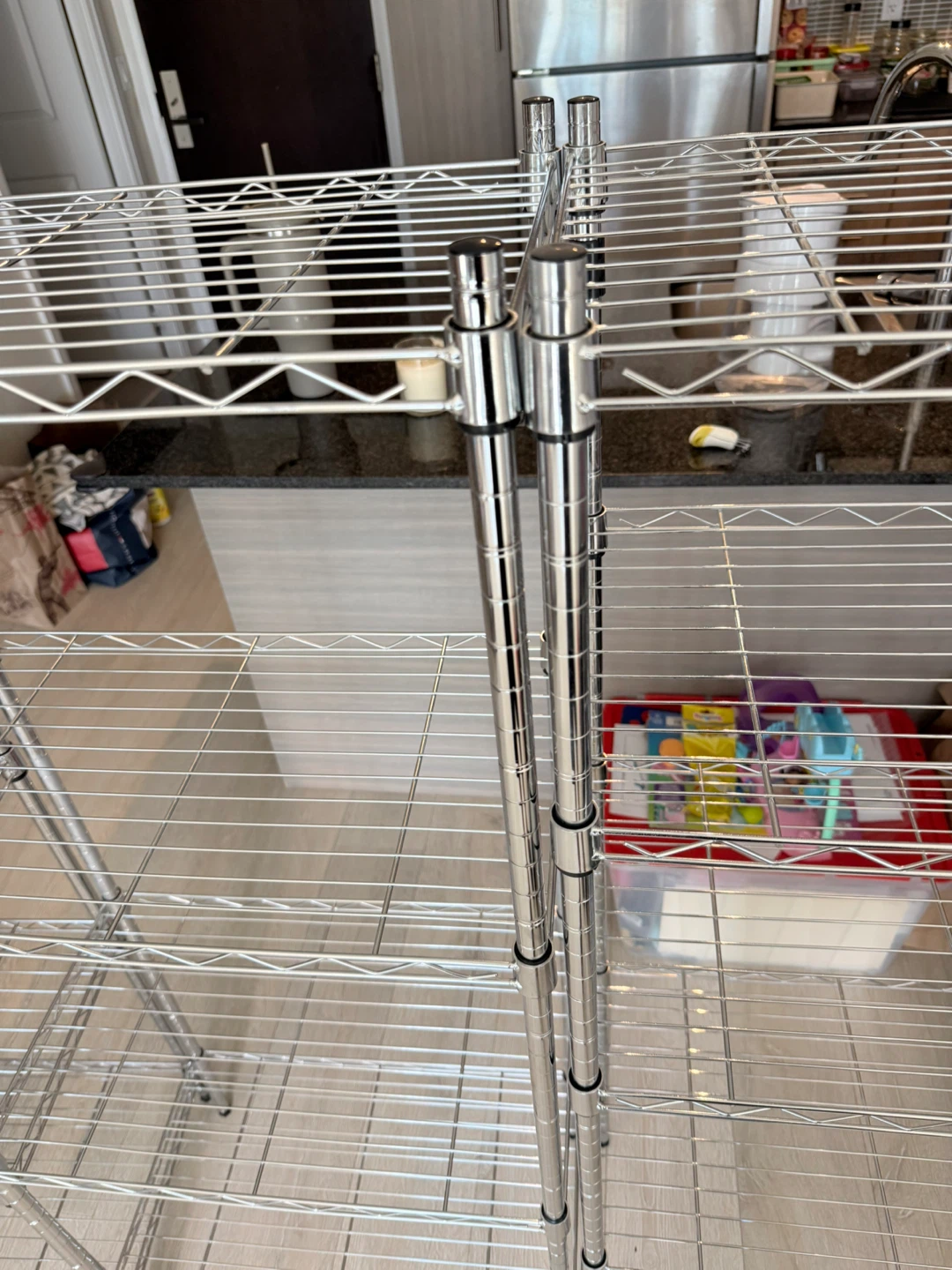4-Tier Chrome Wire Shelving Unit, Metal Storage Rack - 3 pcs - photo 4
