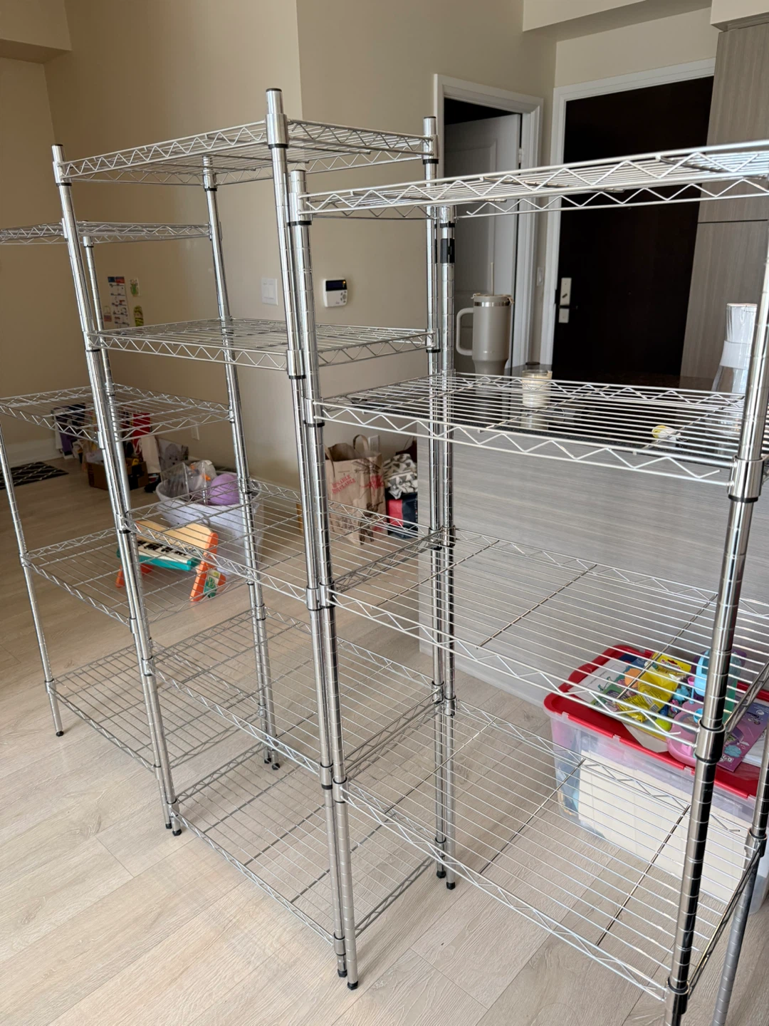4-Tier Chrome Wire Shelving Unit, Metal Storage Rack - 3 pcs - photo 2
