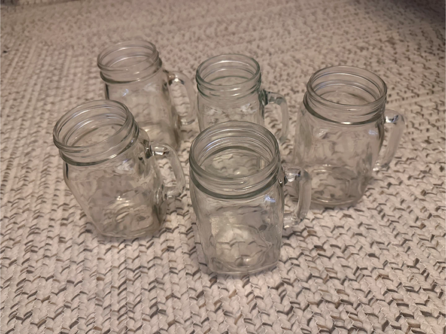 Mason Jar Mugs with Handles - Set of 5