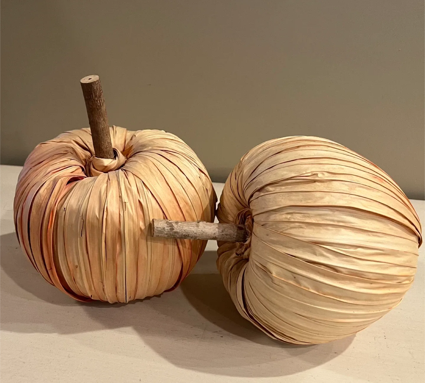 Decorative Raffia Pumpkins - Set of 2 thumbnail