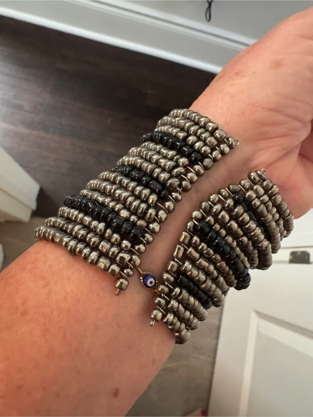 Beaded Bracelet - Silver & Black image indicator(2)