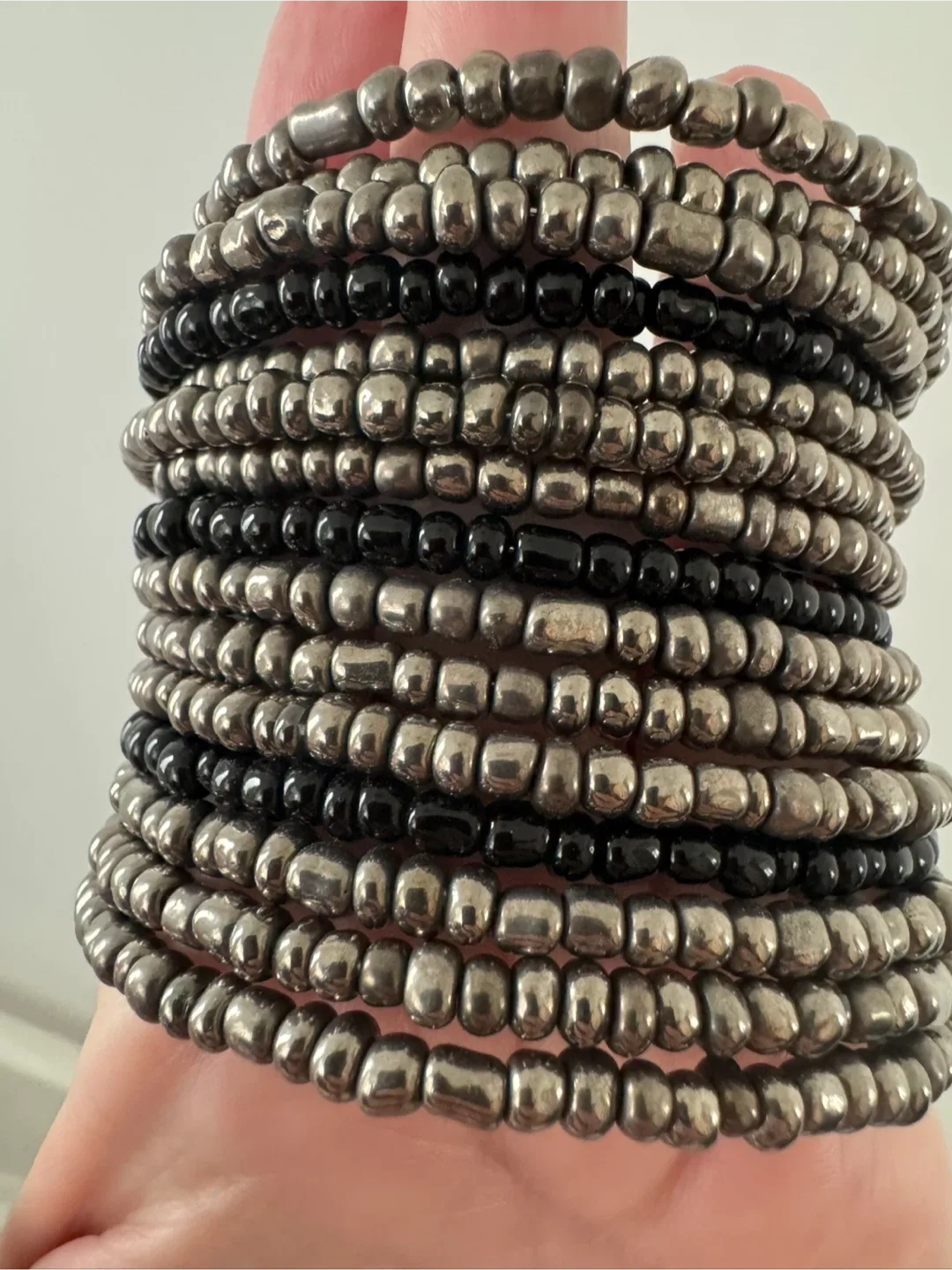 Beaded Bracelet - Silver & Black image indicator(4)