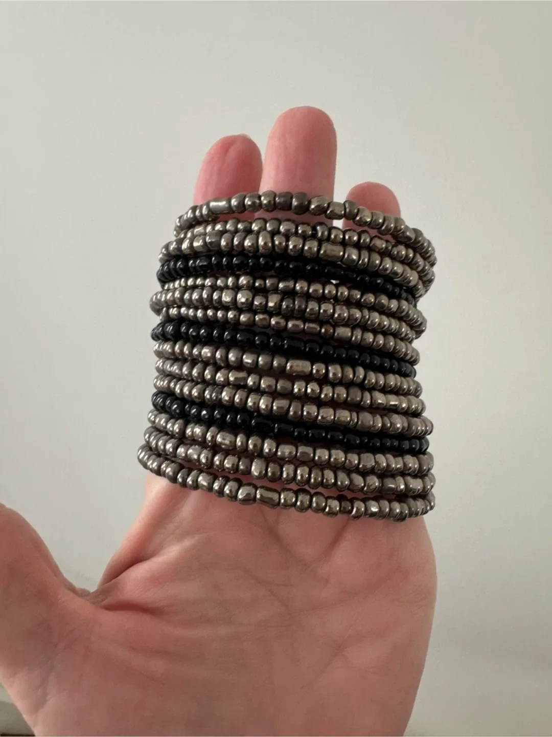 Beaded Bracelet - Silver & Black image indicator(3)