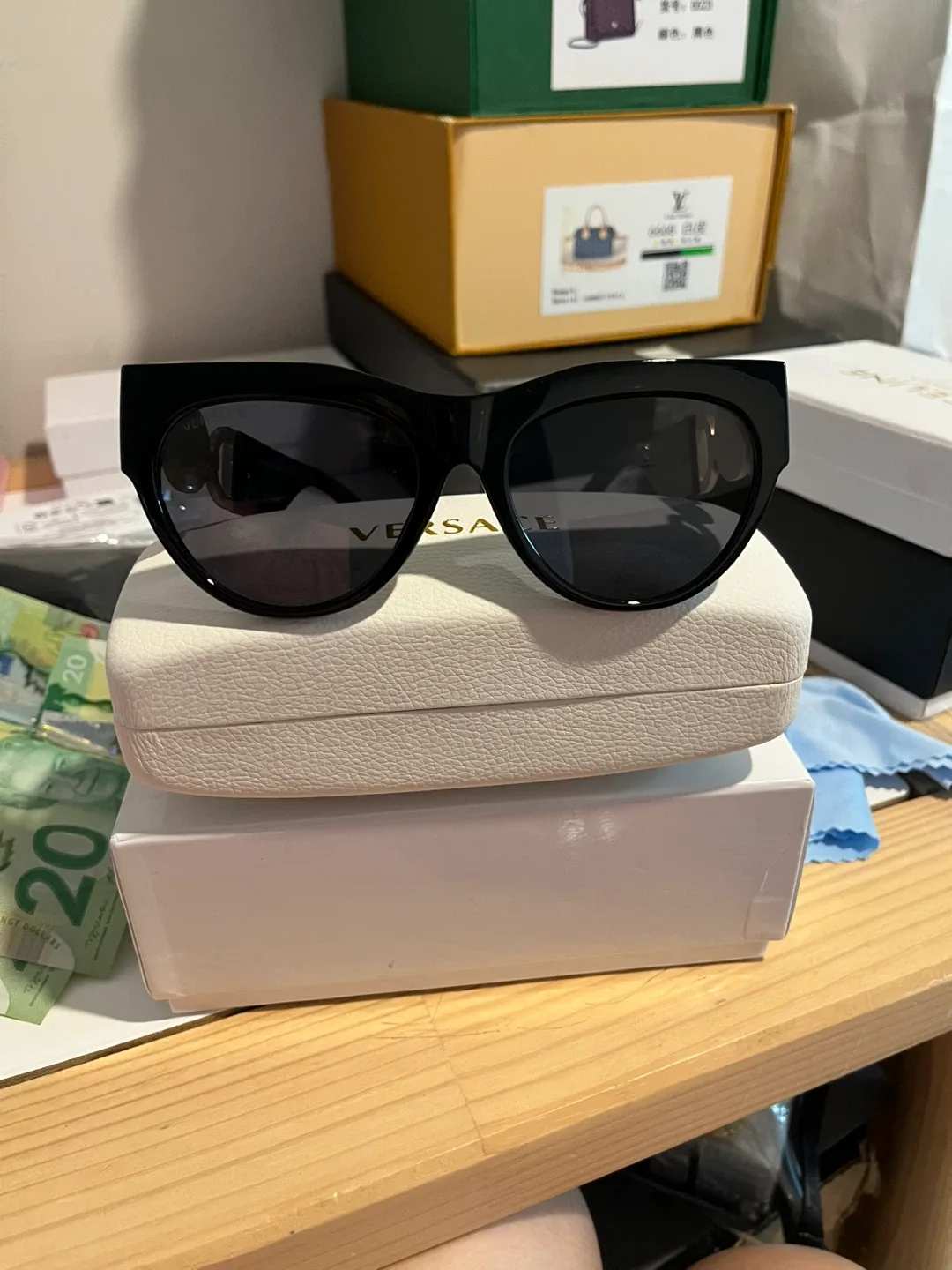 Versace Black Sunglasses with Case thumbnail