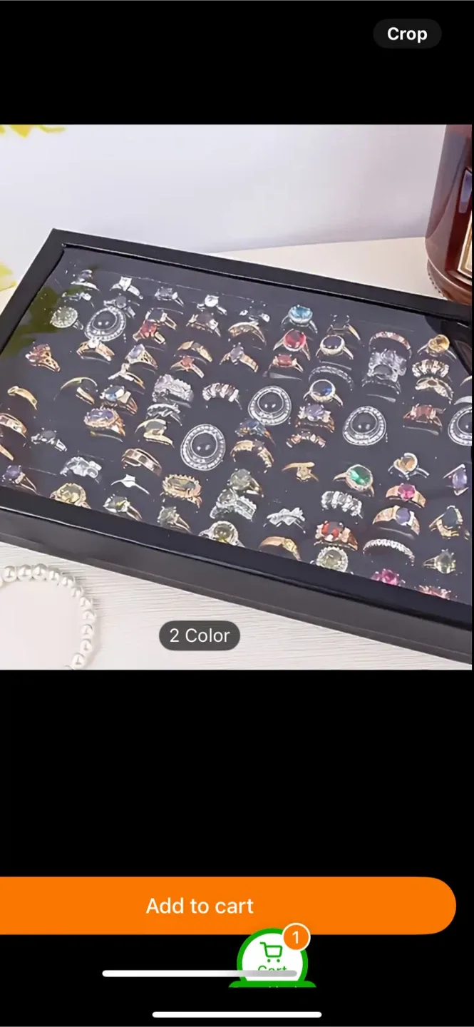 100 Ring Display Case with Clear Lid - Jewellery Organizer