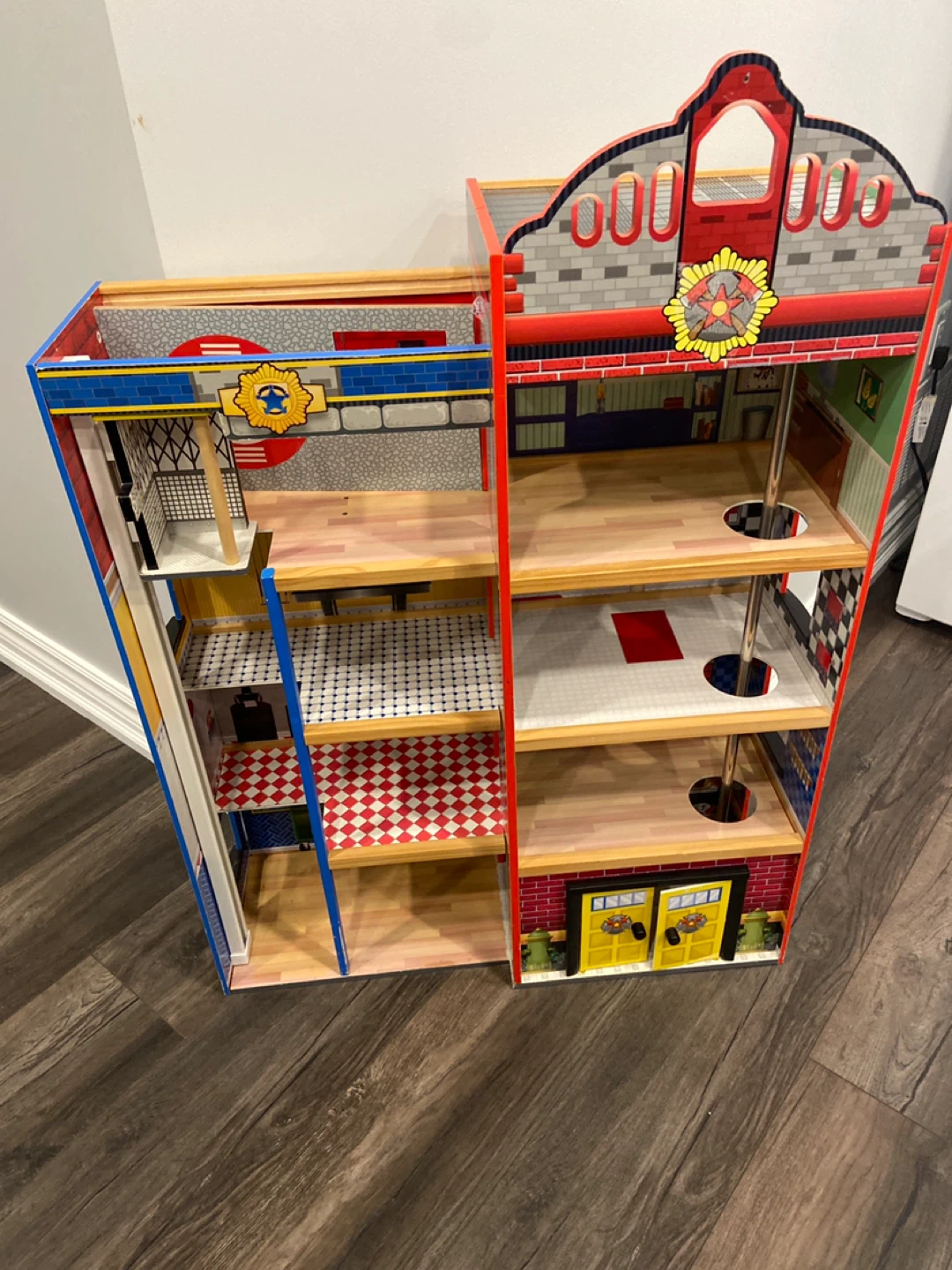 Wooden Fire Station Dollhouse