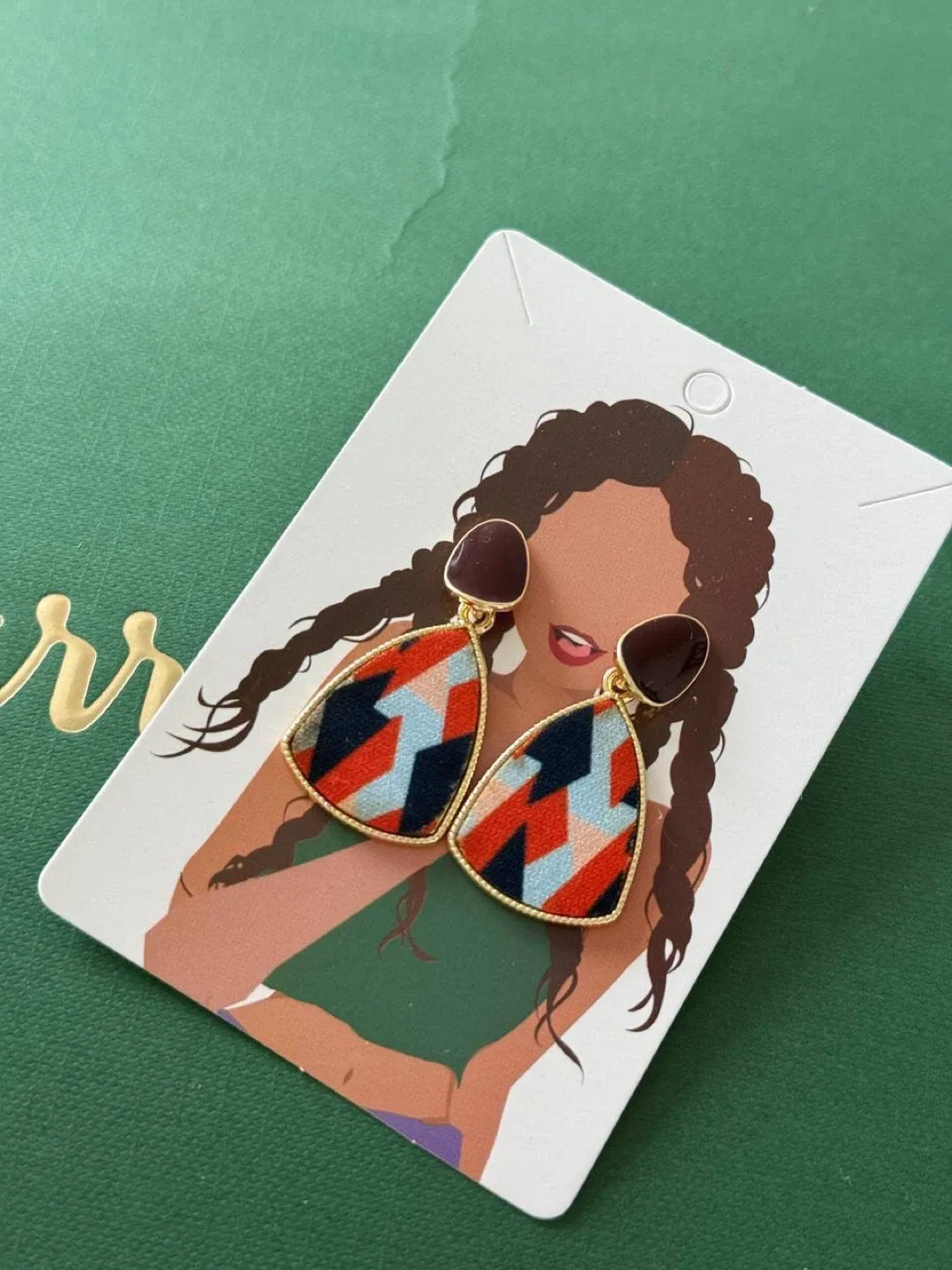 Geometric Pattern Drop Earrings thumbnail