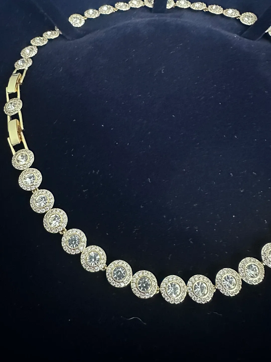 Swarovski Necklace- Gold tone image indicator(3)