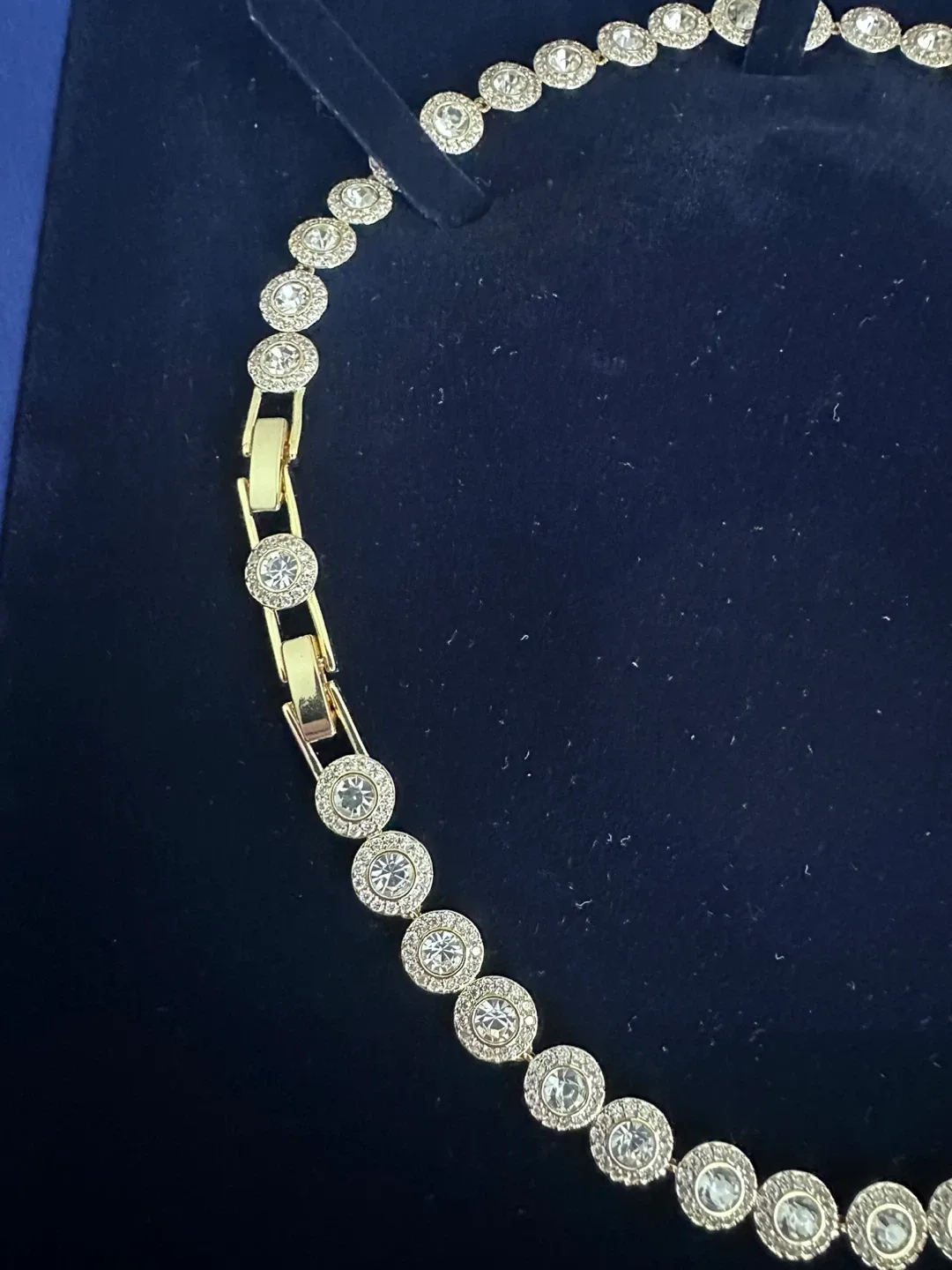Swarovski Necklace- Gold tone image indicator(4)