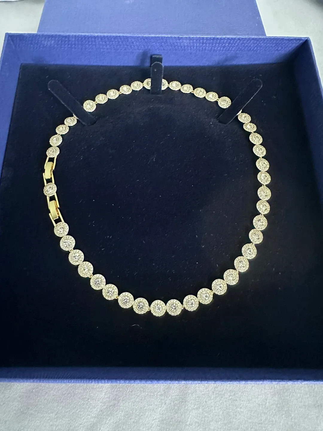 Swarovski Necklace- Gold tone image indicator(2)