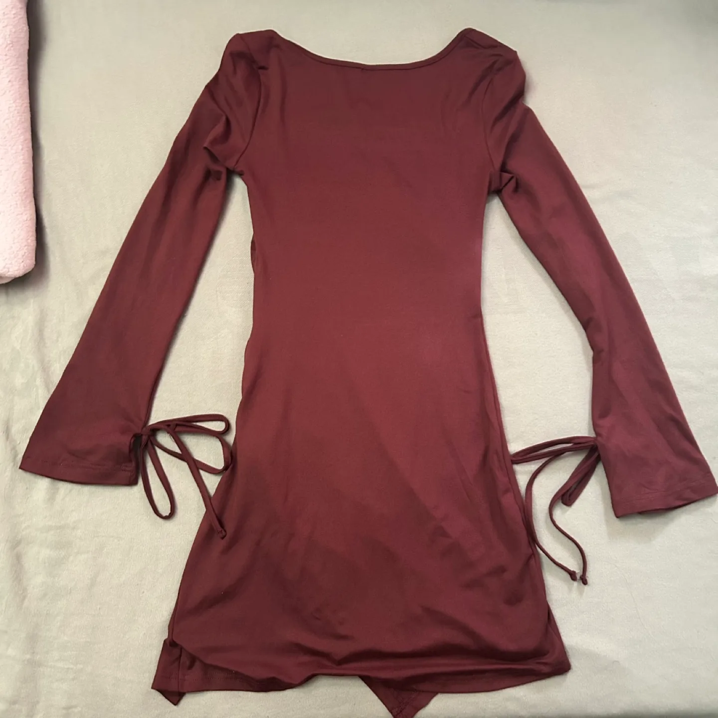 Long sleeve Burgundy Dress image indicator(3)