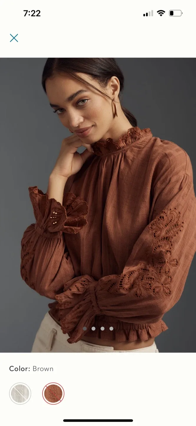 BNWT Anthropologie Pilcro Ruffled Bubble Blouse XXS thumbnail