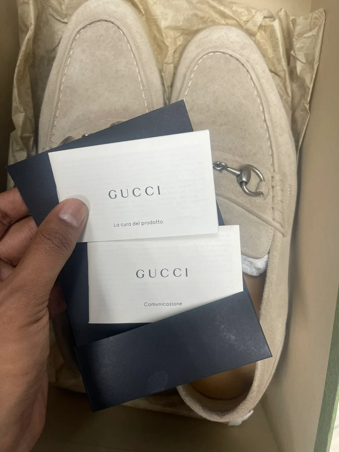 Gucci Men's Horsebit Loafer - Oatmeal Suede image indicator(3)