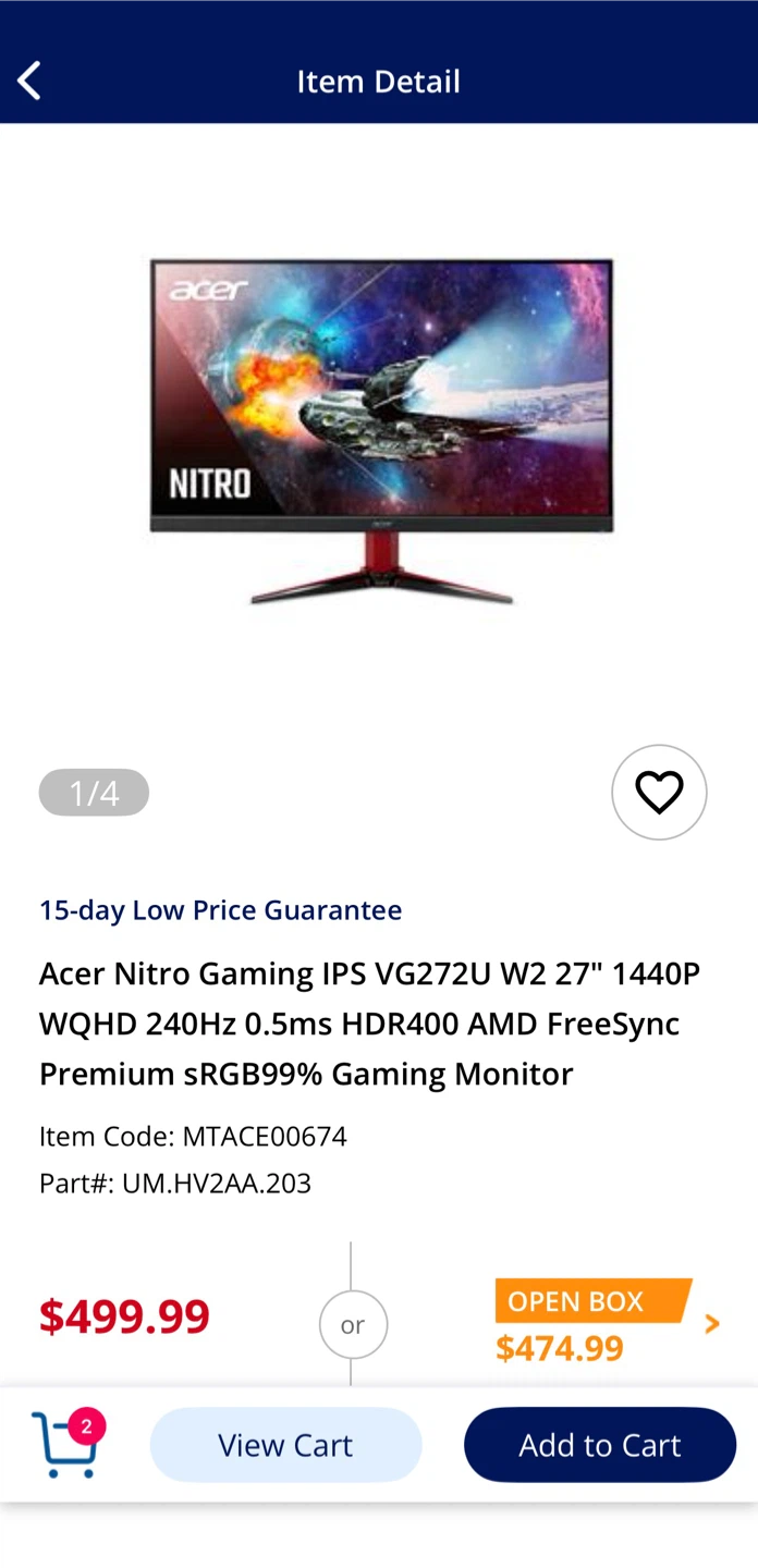 240hz 1440p 0.5ms Gaming Monitor