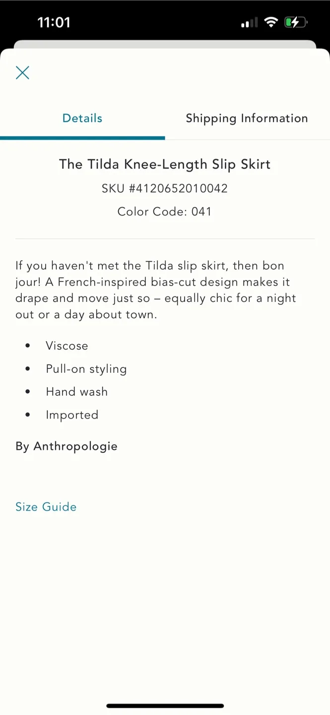 BNWT Anthropologie Tilda Slip Skirt S image indicator(6)