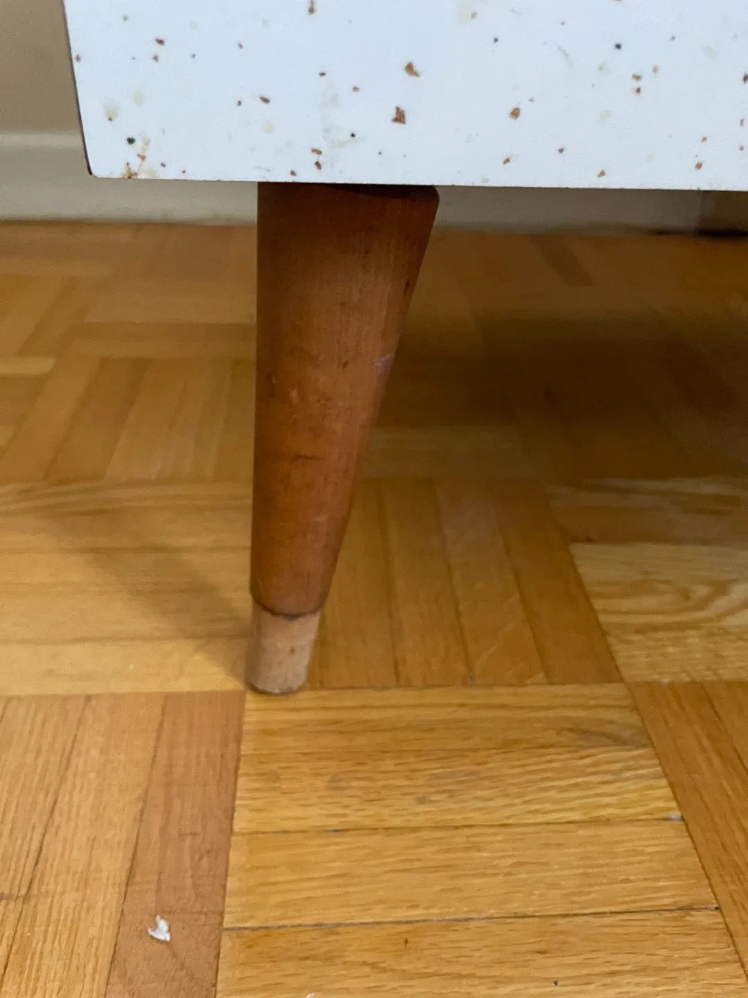 Vintage White Speckled 2-Drawer Dresser image indicator(8)