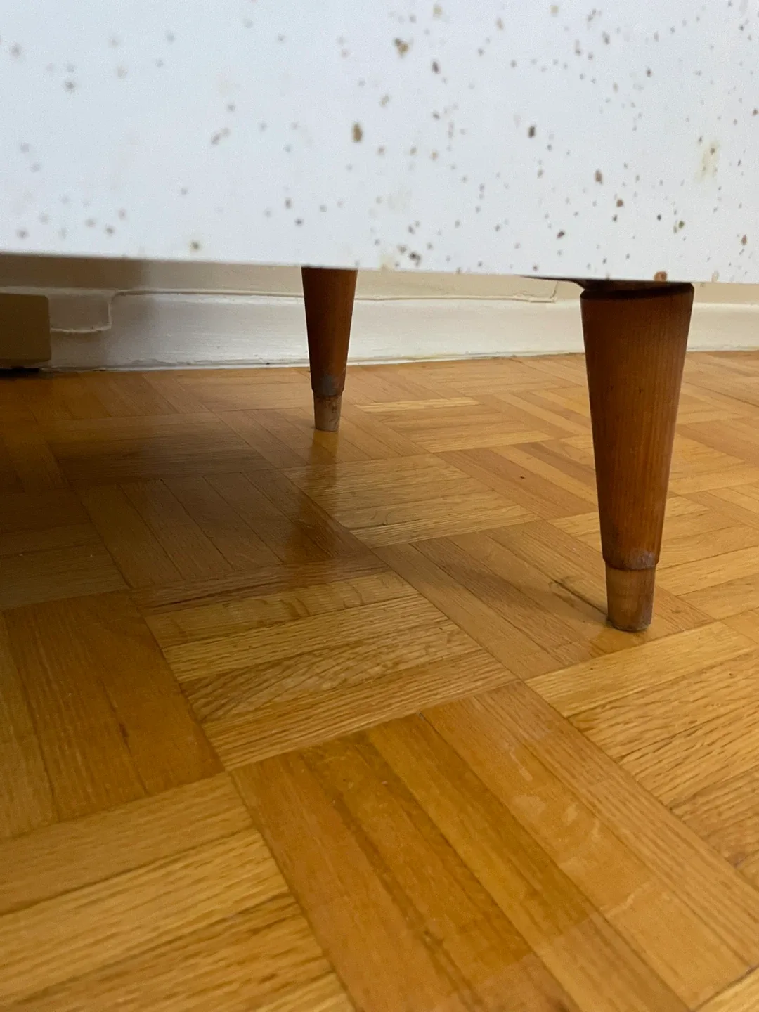 Vintage White Speckled 2-Drawer Dresser image indicator(9)