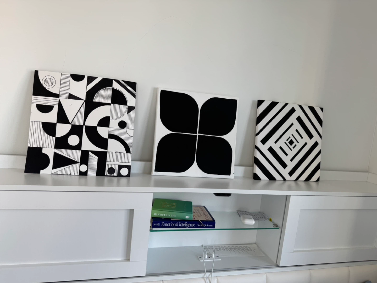 Set of 3 Black and White Geometric Wall Art - photo 4