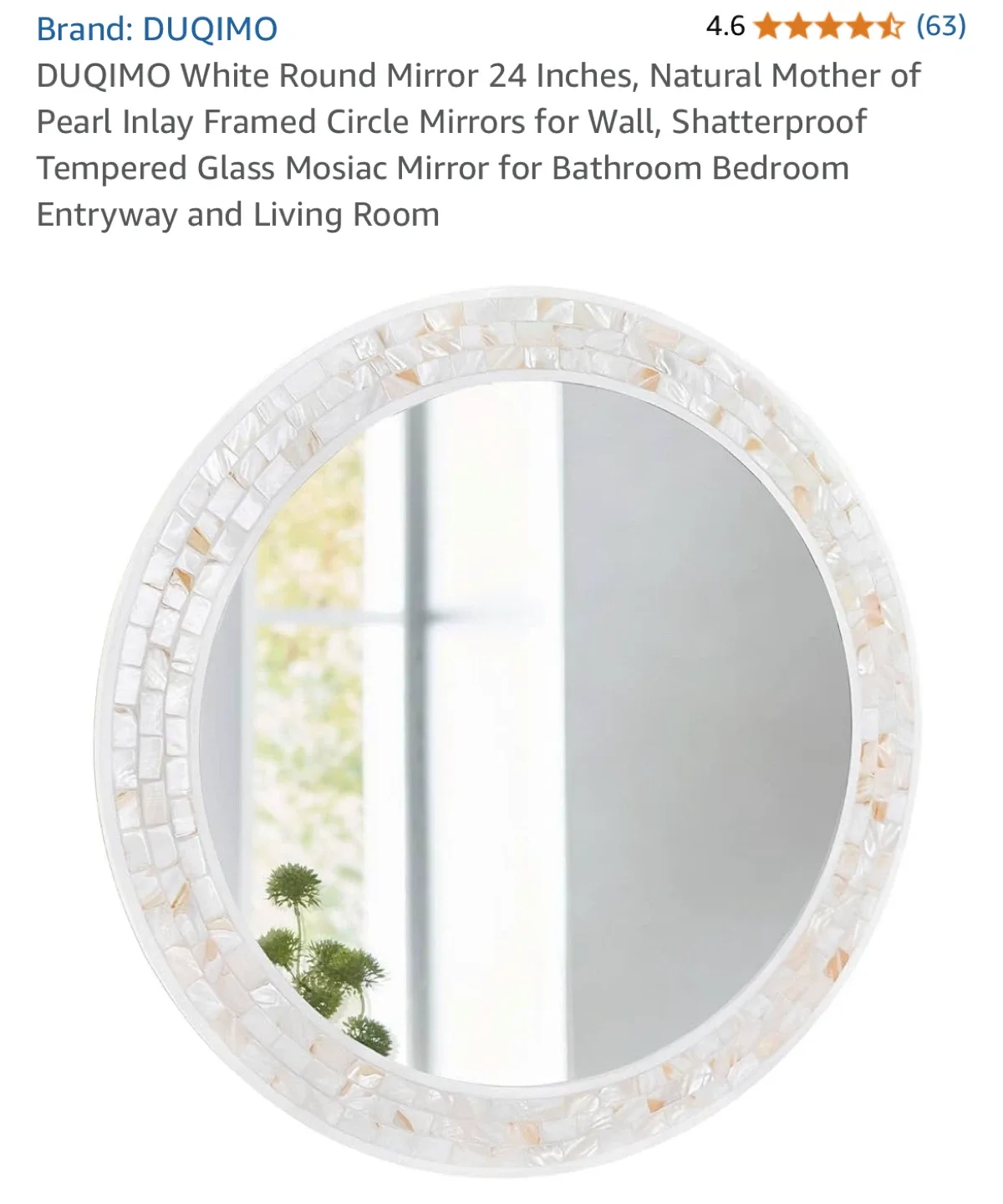 DUQIMO White Round Mirror - 24 Inches image indicator(5)