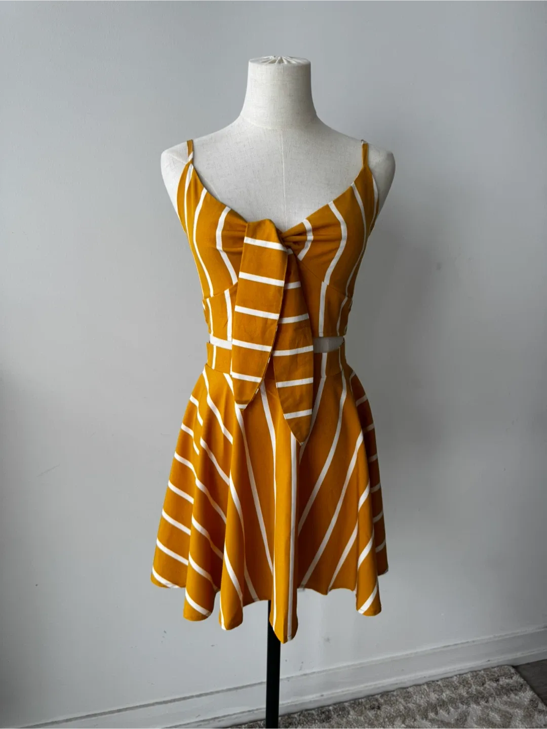 Striped Two-Piece Set - Yellow & White thumbnail