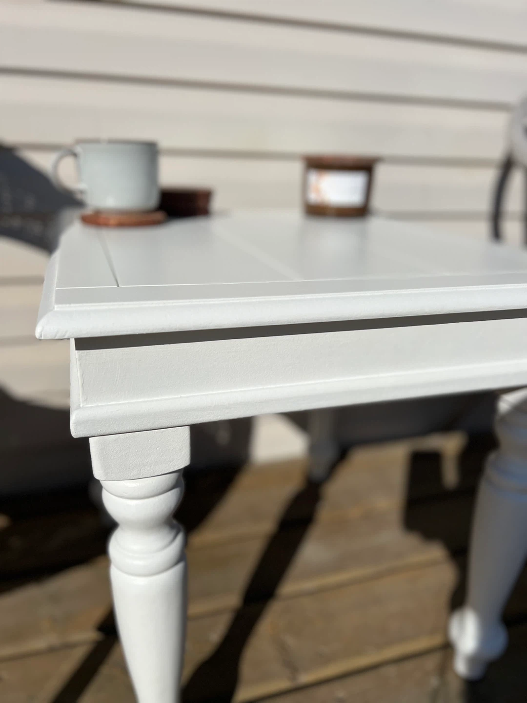Refinished White Side Table - photo 4