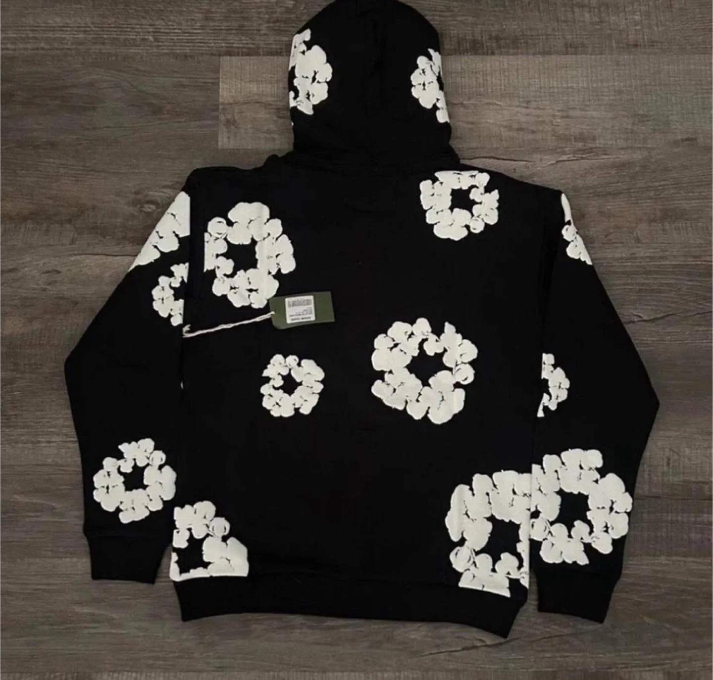 Denim Tears Black White Cotton Wreath Hoodie - All Sizes image indicator(2)