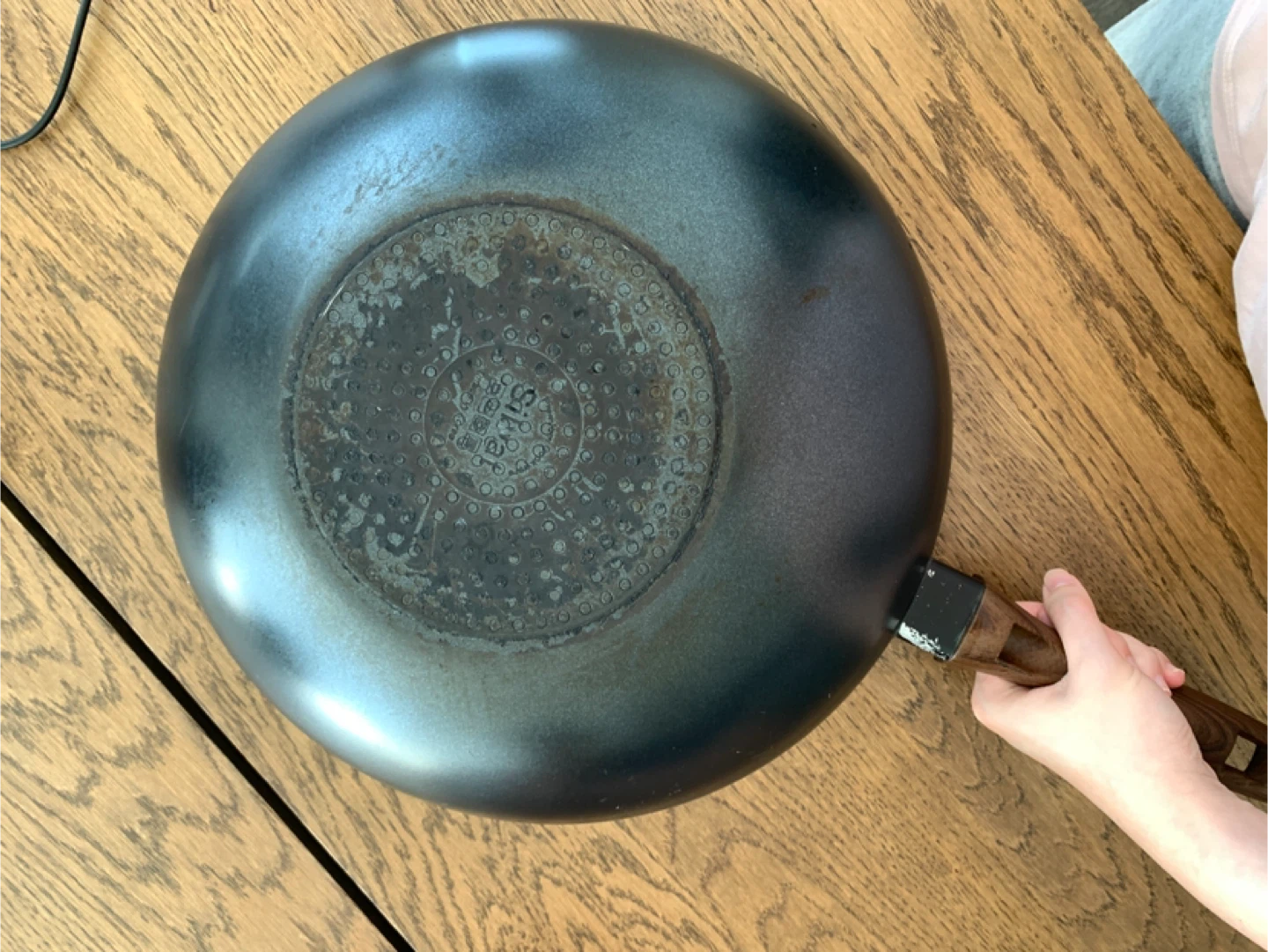 Cooking pan pot Wok with Wooden Handle - 17 inches - photo 4
