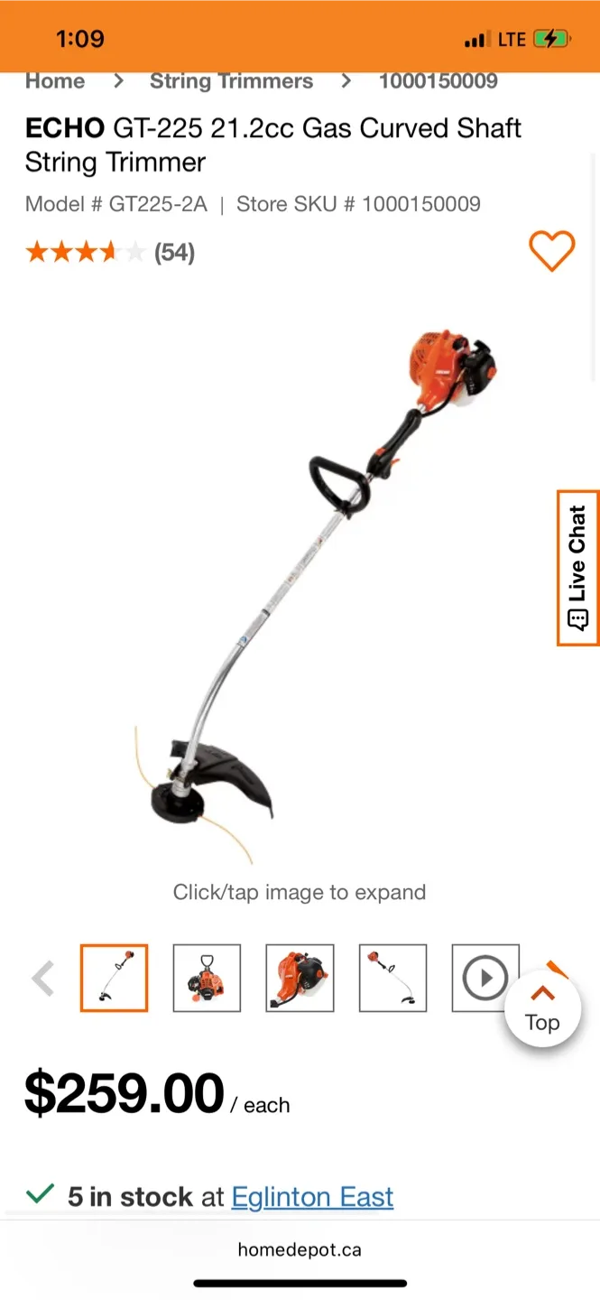 ECHO Gas Curved Shaft String Trimmer thumbnail