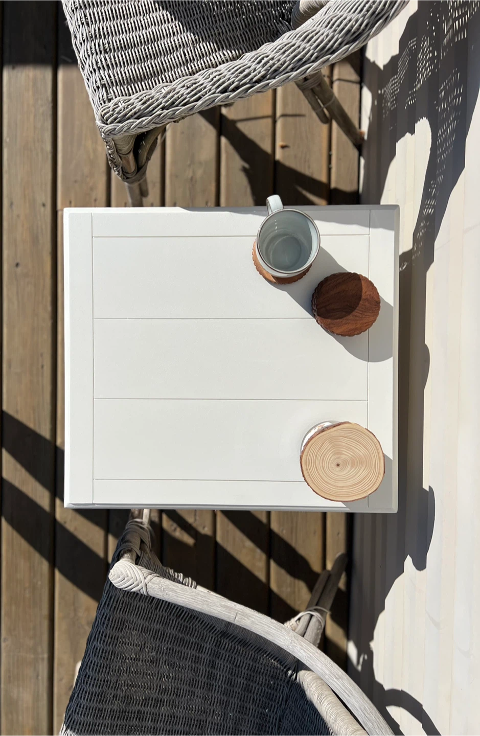 Refinished White Side Table - photo 3
