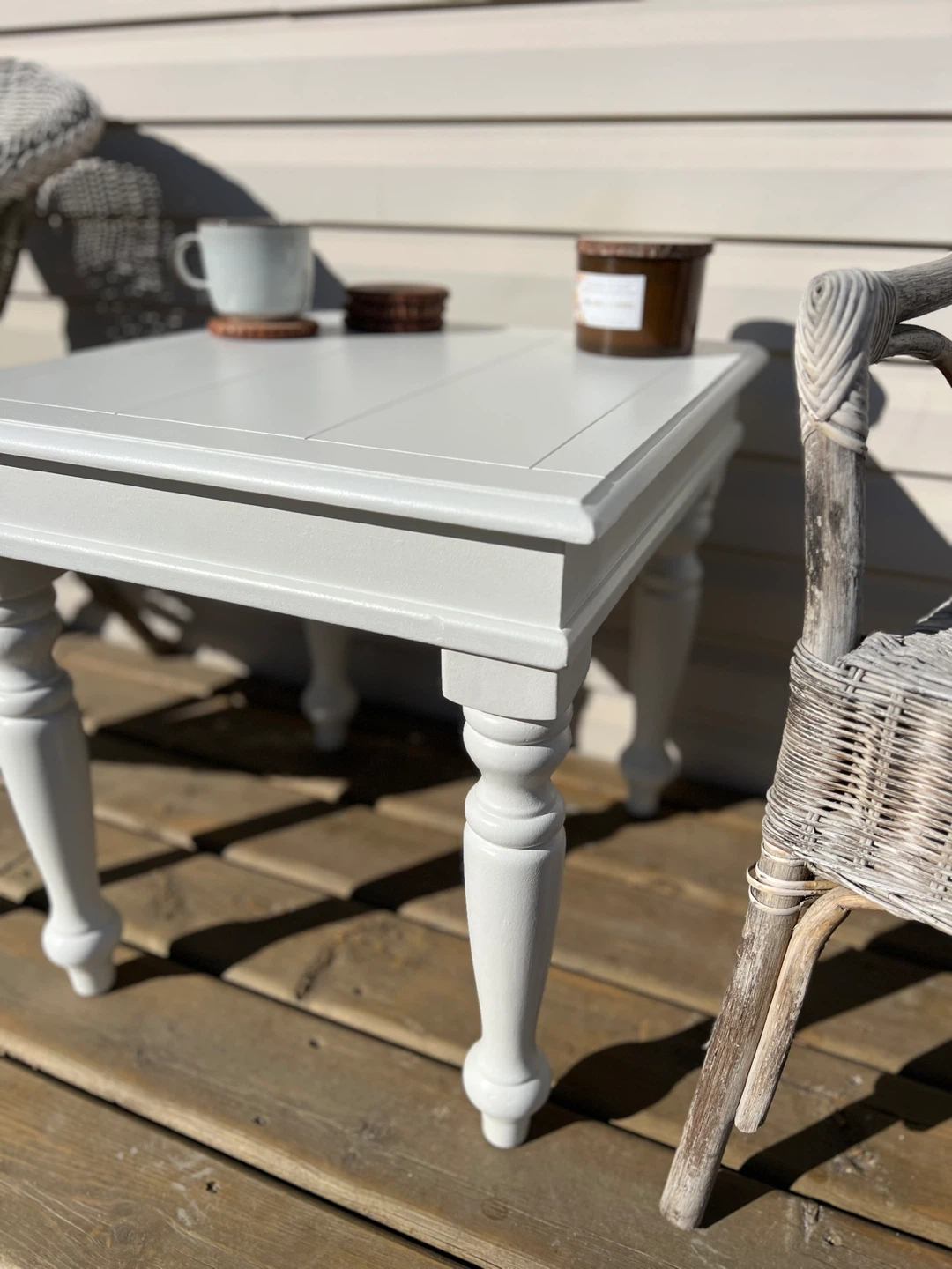 Refinished White Side Table - photo 5