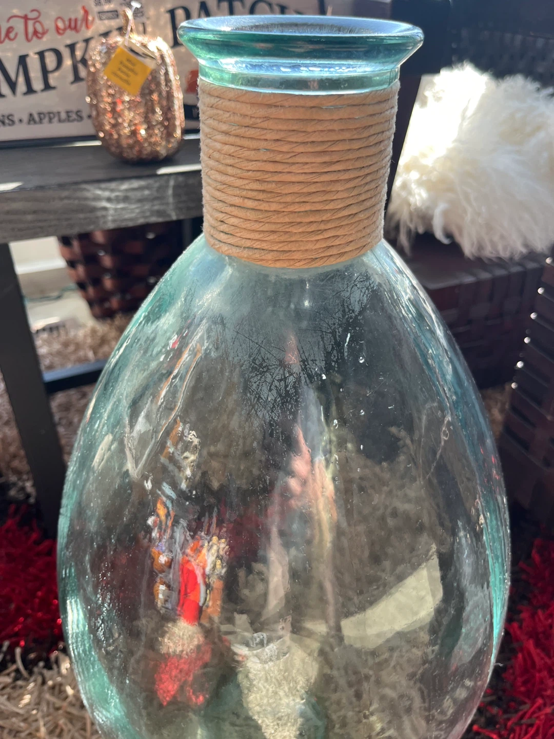 Decorative Glass Vase with Rope Accent - photo 3