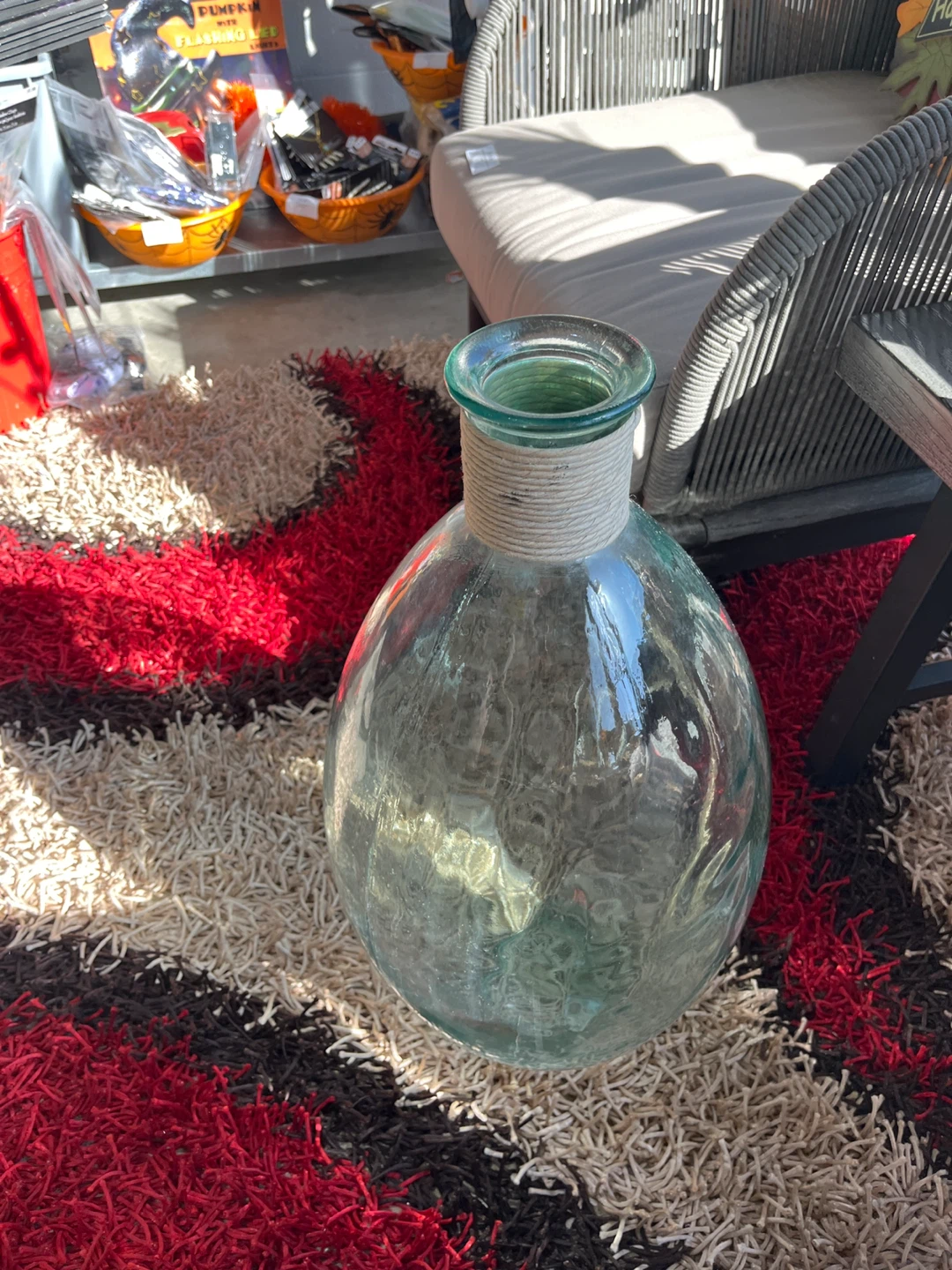 Decorative Glass Vase with Rope Accent - photo 4