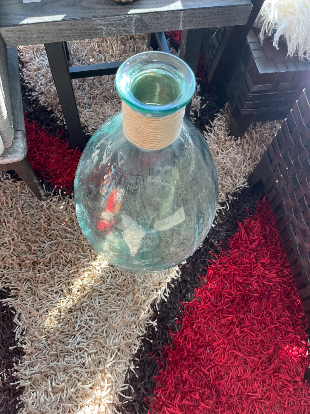 Decorative Glass Vase with Rope Accent - photo 2
