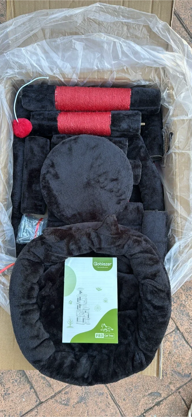 83” Red & Black Cat Tree – Bold Style Condo Tower for Large Cats image indicator(3)