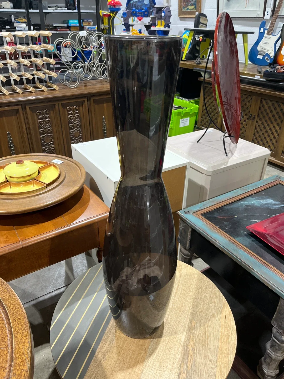 Tall Black Glass Vase thumbnail