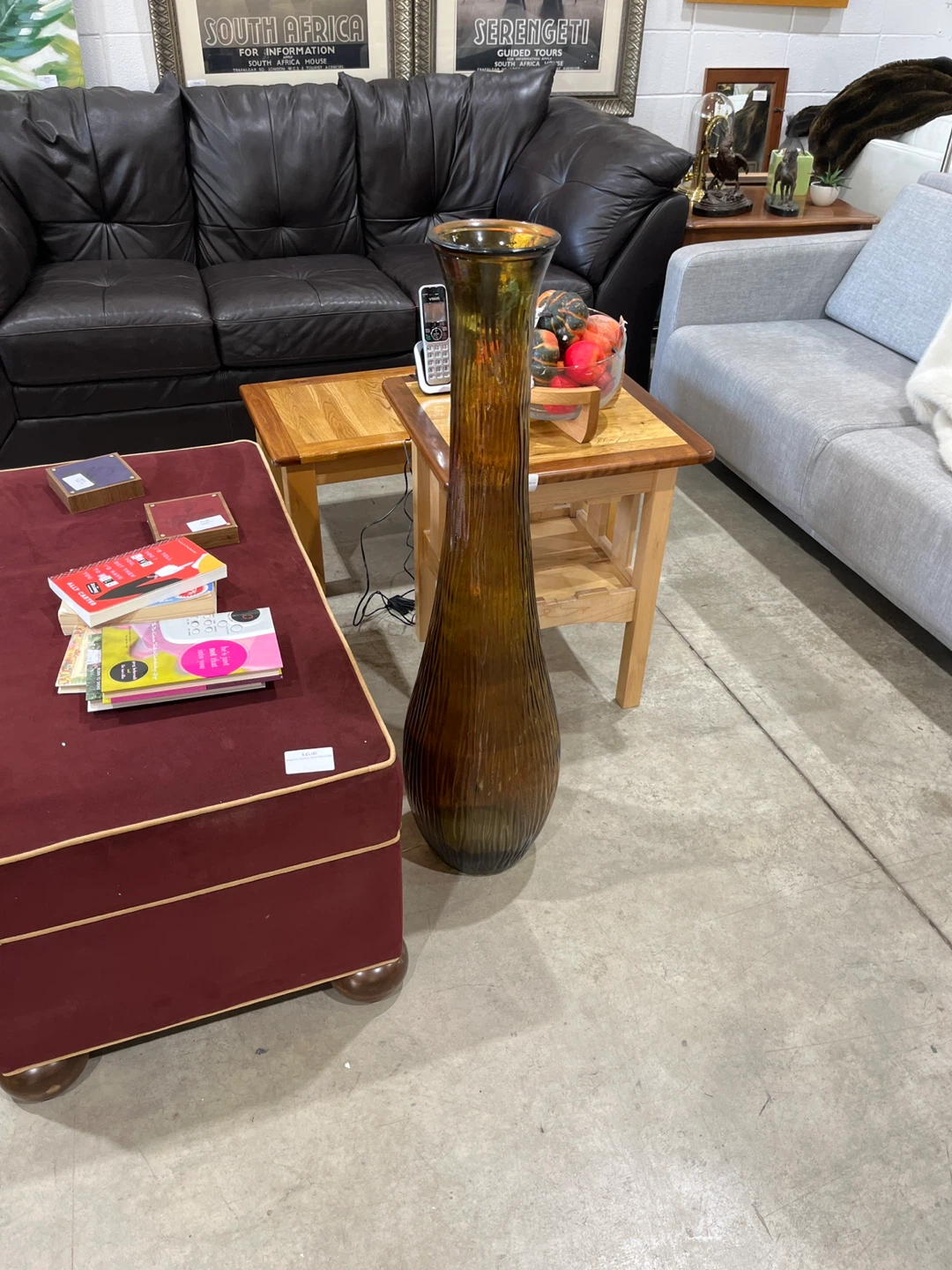 Tall Decorative Brown Glass Vase - photo 3