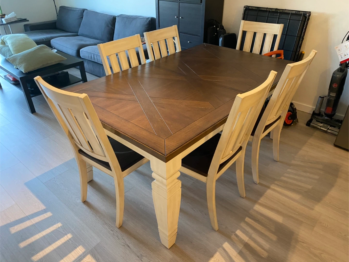 Extendable Dining Table with 6 Chairs - photo 2