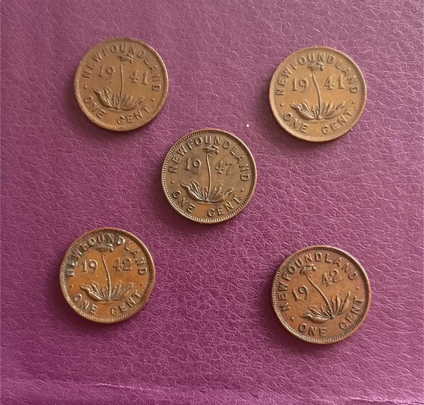 Vintage Newfoundland One Cent Coins thumbnail