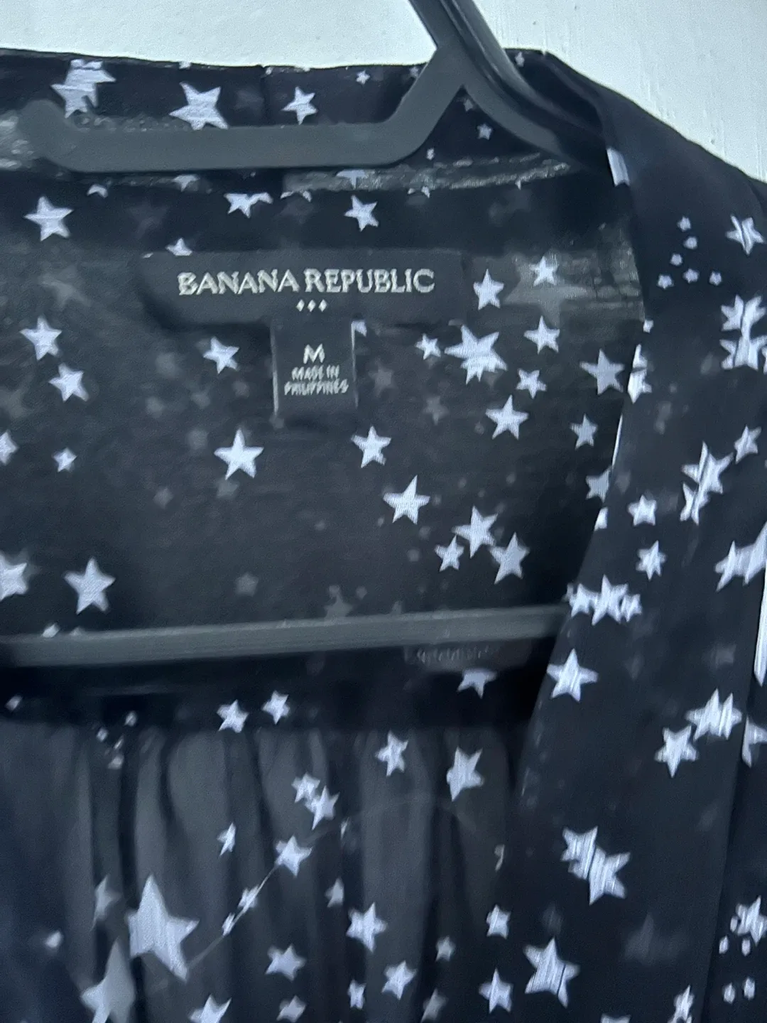Banana Republic Black Star Print Blouse - Size M image indicator(2)