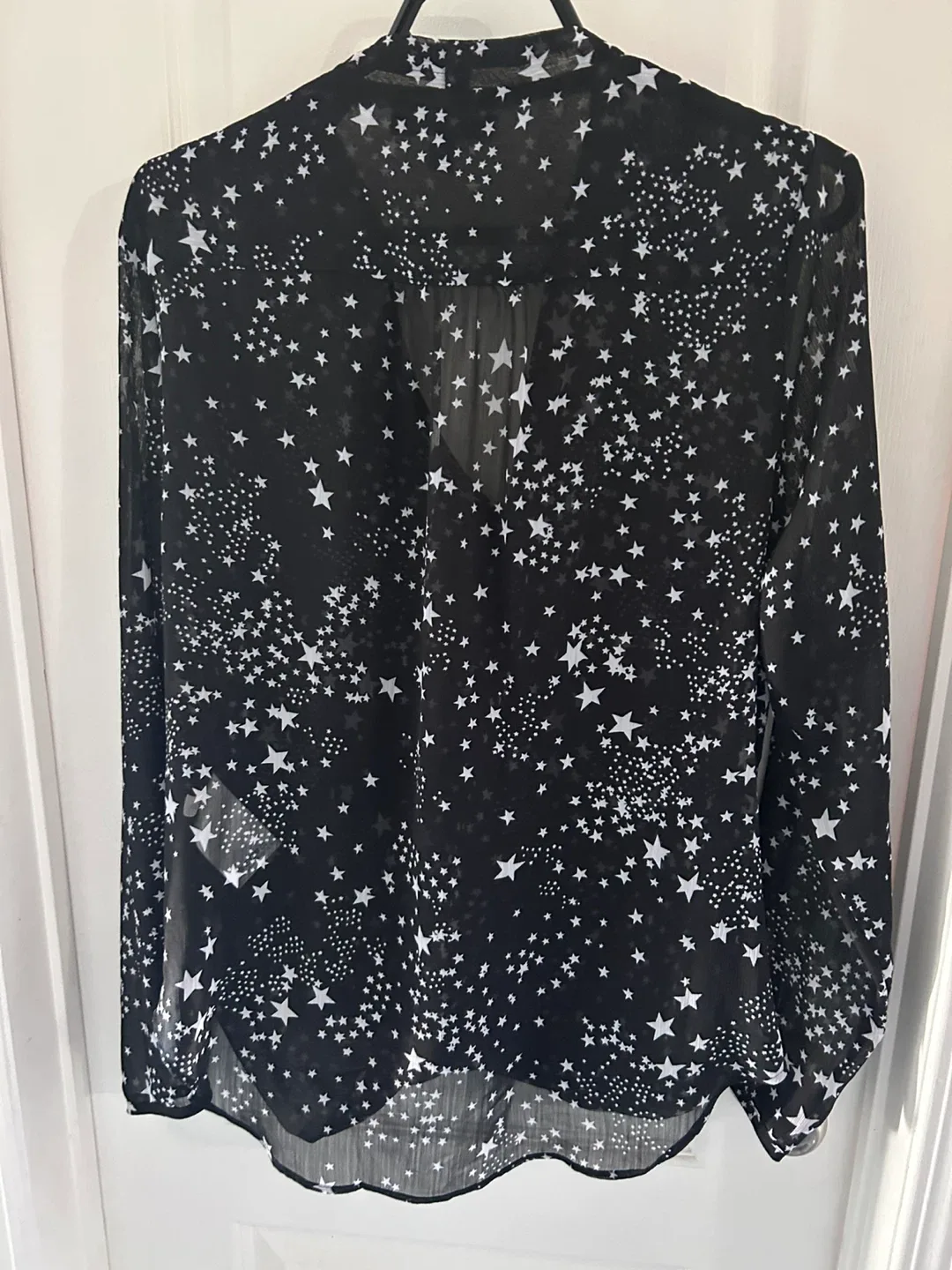 Banana Republic Black Star Print Blouse - Size M image indicator(4)