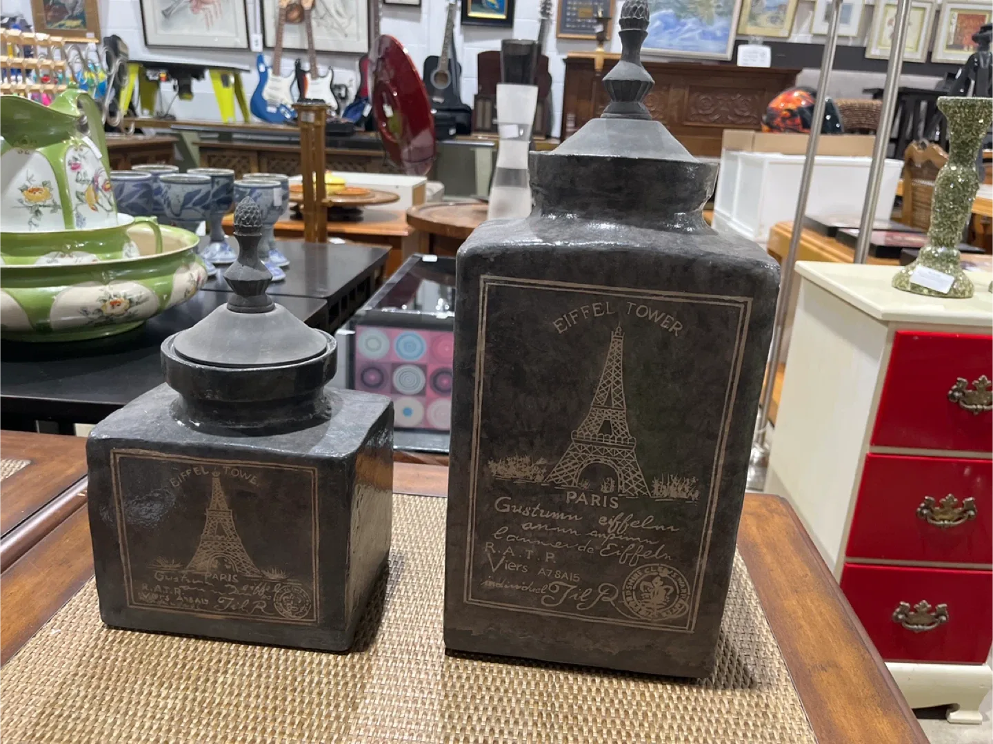 Eiffel Tower Decorative Canisters - Set of 2 thumbnail
