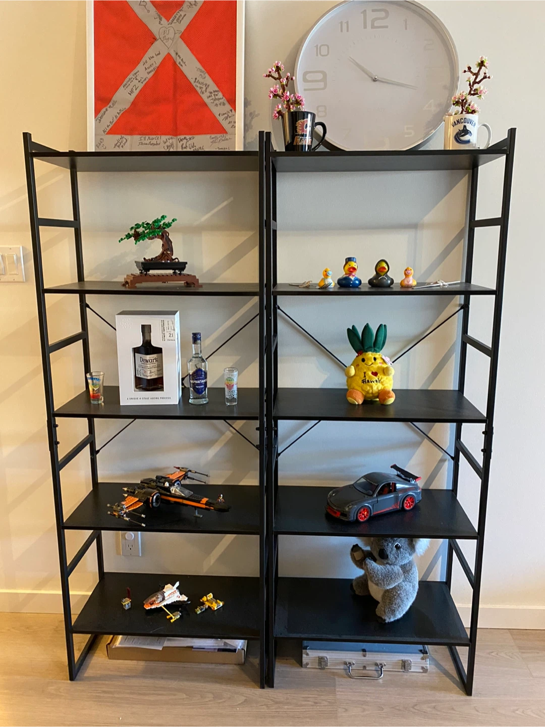 A Pair of Black Metal Bookshelves - Like New! - photo 2