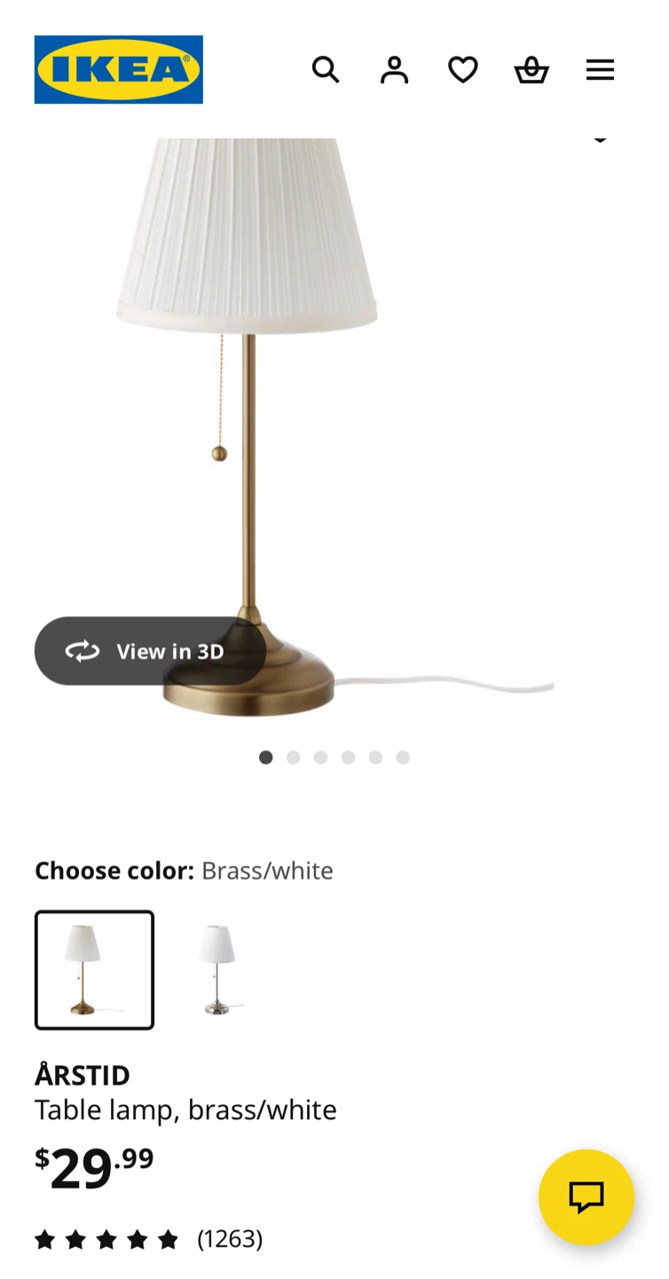 IKEA ÅRSTID Table Lamp - Brass/White - photo 3