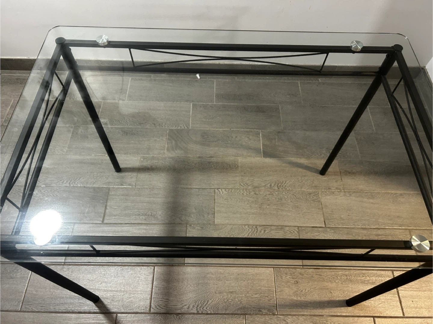 Glass Top Dining Table - Black Frame - photo 2
