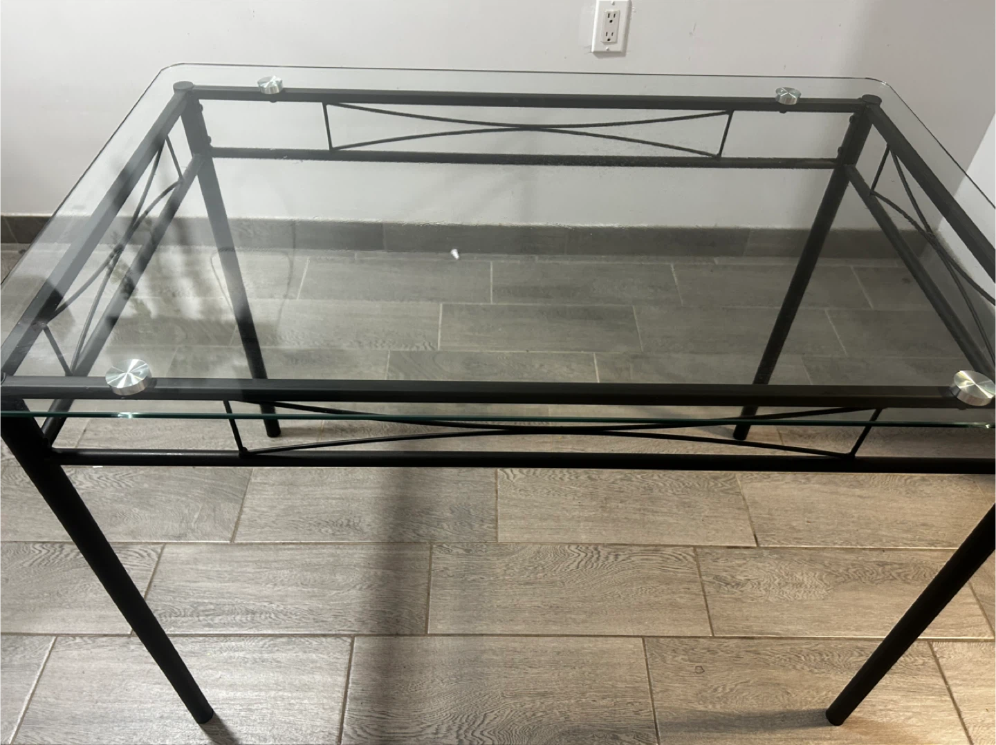 Glass Top Dining Table - Black Frame - photo 3