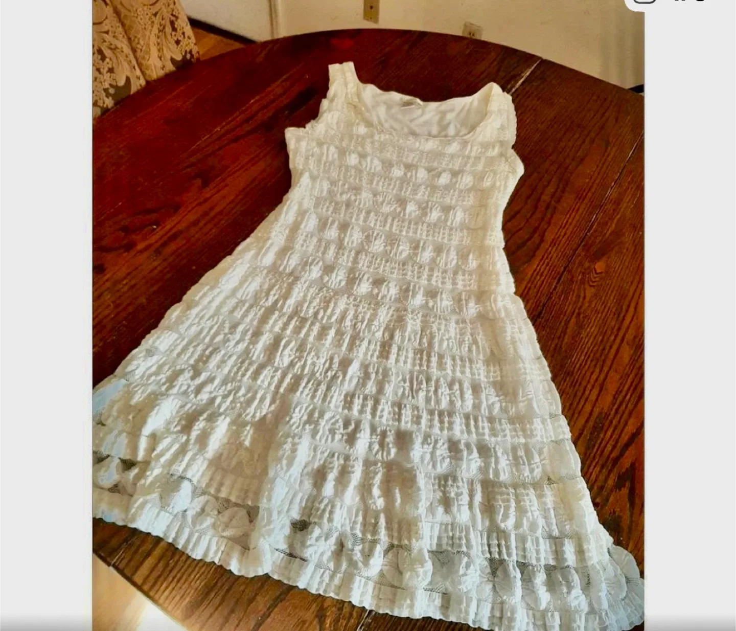 Ivory Sleeveless Dress sz L image indicator(5)