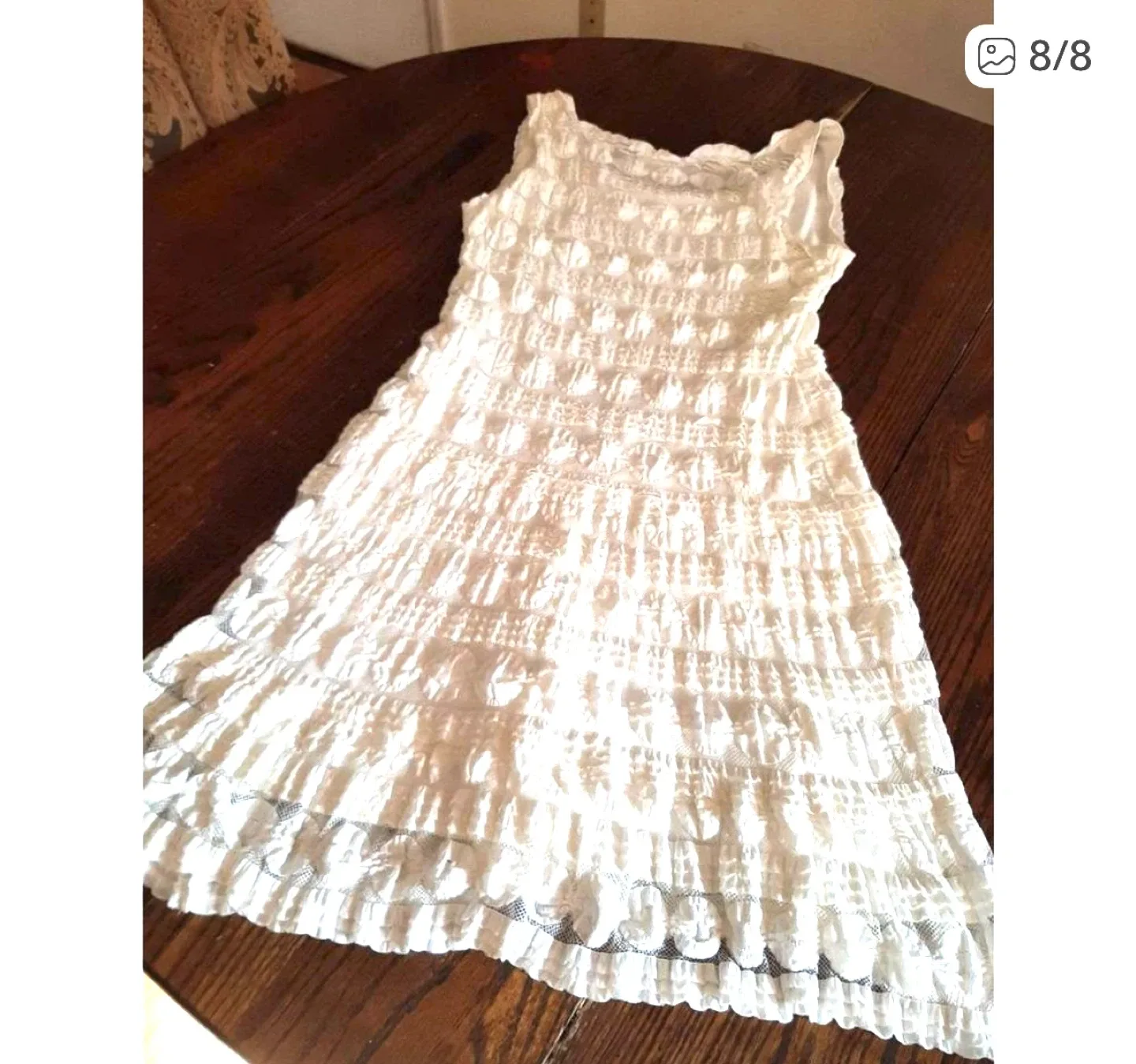 Ivory Sleeveless Dress sz L image indicator(4)